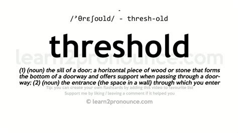 threshold pronunciation|etymology of threshold.